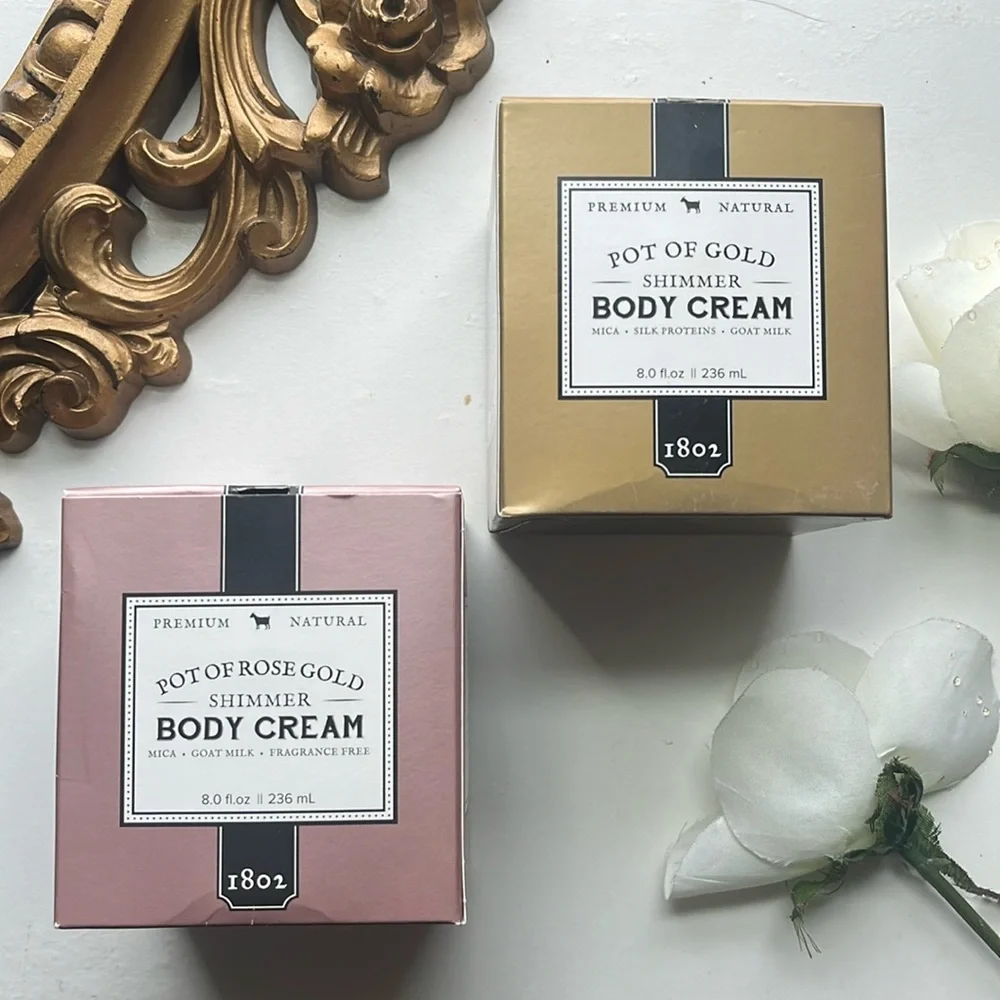 NEW Beekman Pot of Gold and Rose Gold Body Cream Bundle 8 Oz
